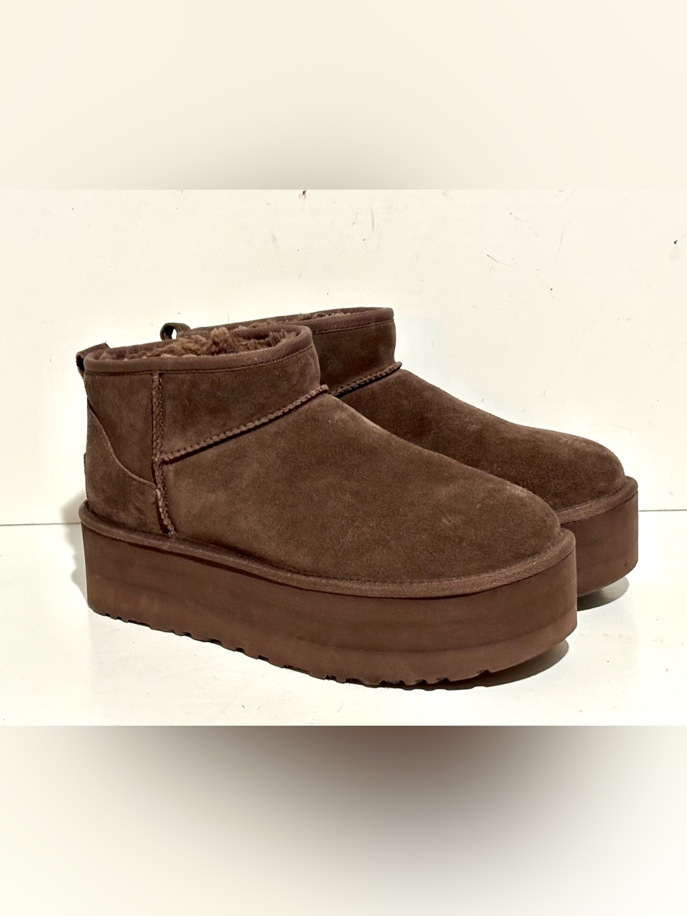 UGG ULTRA MINI PLATFORM WOMEN BOOTS SUEDE BURNT CEDAR US 10 /UK 8 /EU 41